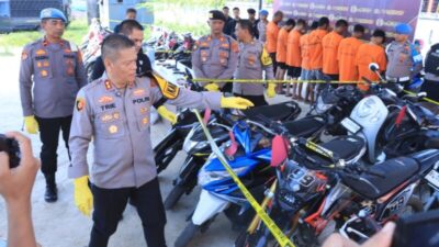 Polres Aceh Utara Tangkap Tiga Pelaku Curanmor, 32 Unit Sepmor Jadi Barang Bukti