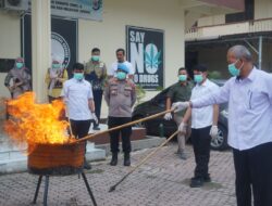 Polres Lhokseumawe Musnahkan Barang Bukti Sabu dan Ganja