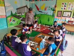 Polisi Kawal Pembagian Makanan Bergizi, Ribuan Siswa di Banda Sakti Antusias