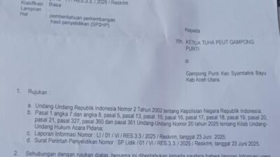 YLBH CaKRA Desak Inspektorat Aceh Utara Percepat Audit Dugaan Korupsi Gampong Punti