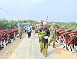 Danramil 08/Lhoksukon Resmikan Pesejuk Jembatan Garuda Desa Blang Reubek 