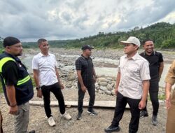 Wabup Aceh Utara Dampingi Wagub Tinjau Progres Pembangunan tebing Sungai Sawang